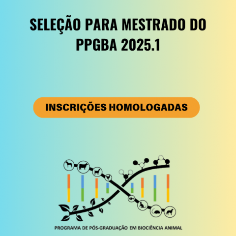 Homologação das inscrições para Mestrado do programa de Pós-Graduação em Biociência Animal (PPGBA 2025.1)