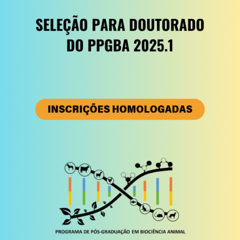 Homologação das inscrições para Doutorado do programa de Pós-Graduação em Biociência Animal (PPGBA 2025.1)