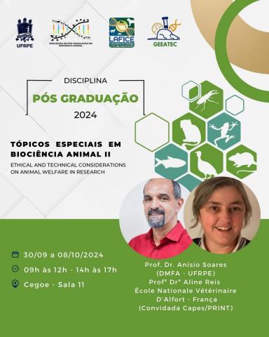 Disciplina Pós-Graduação 2024 - Tópicos Especiais em Biociência Animal II