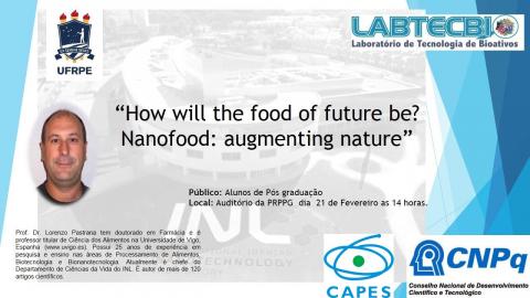 The international lecture : How will the food future be? Nanofood: argumenting nature  by professor Dr. Lorenzo Pastrana.